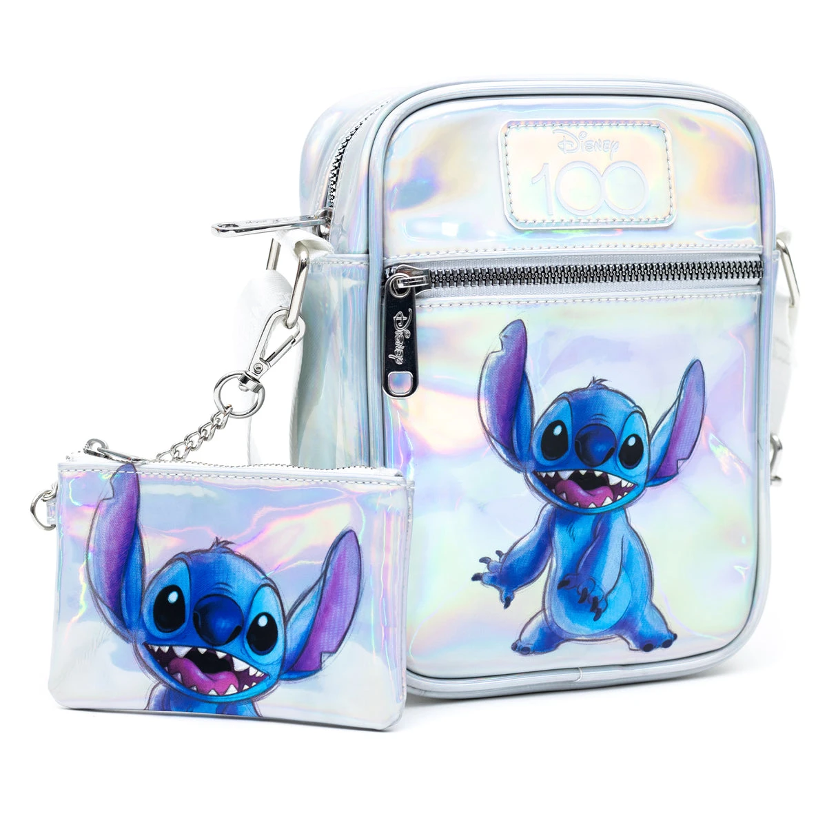 Hot Sale 🔥 Buckle Down Disney 100 - Stitch Holographic Crossbody Bag And ID/Coin Bag - PRESALE 🔔