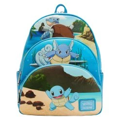 Brand new ๐ Loungefly - Pokemon Squirtle Evolution Triple Pocket ๐ Backpack *PREORDER* ๐