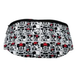 Wholesale 🌟 Buckle-Down Fanny Pack - Mickey And Minnie Expression Blocks White Black Red 🛒